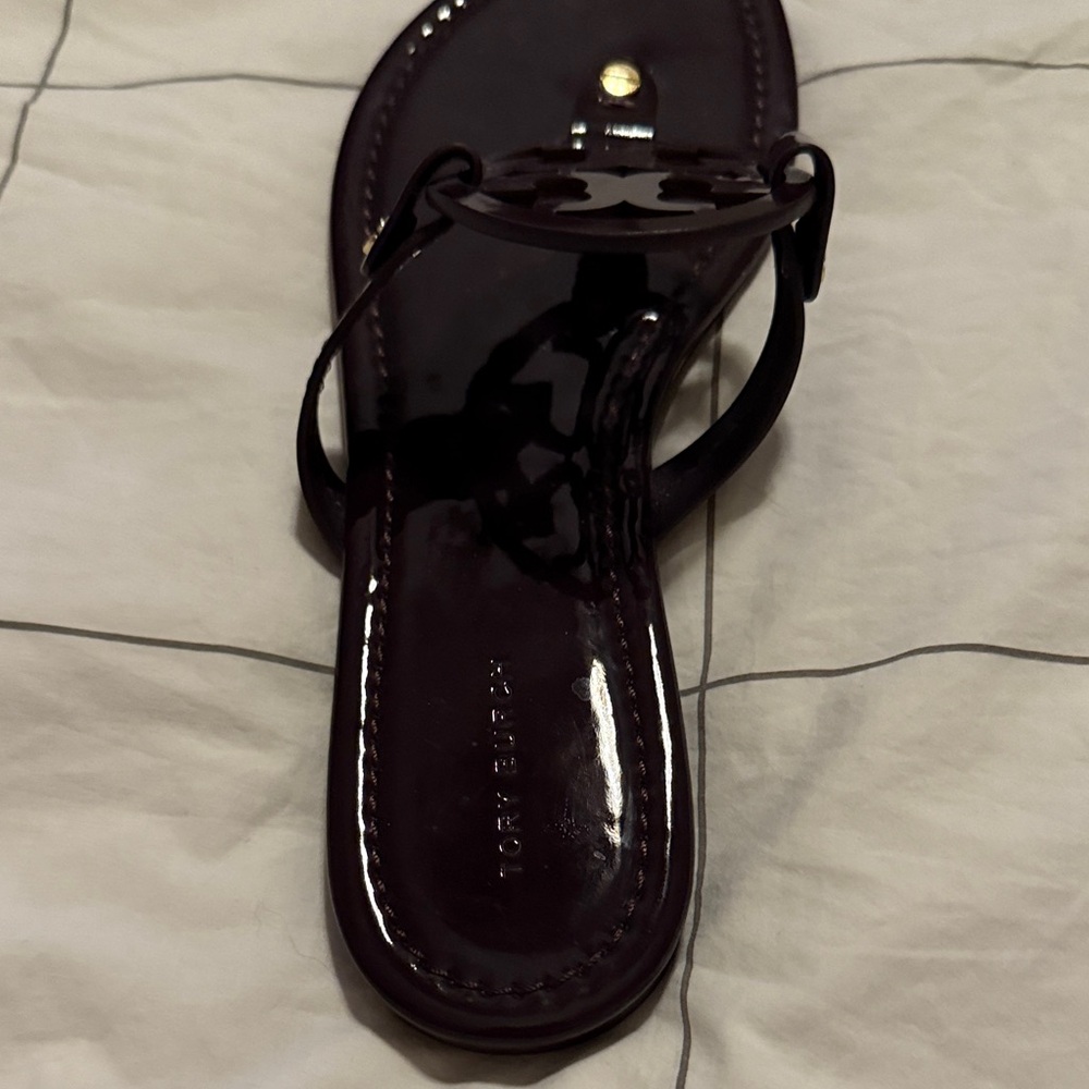 Tory Burch Miller Sandals Dark‎ Purple Size 8.5 - Picture 5 of 7